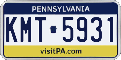 PA license plate KMT5931