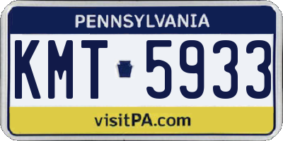 PA license plate KMT5933