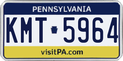 PA license plate KMT5964