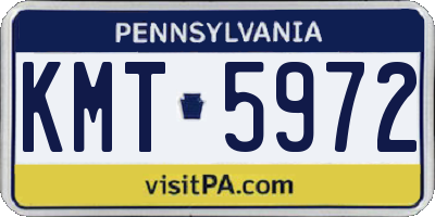 PA license plate KMT5972