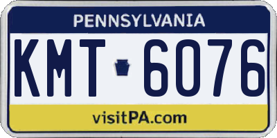 PA license plate KMT6076