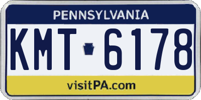 PA license plate KMT6178