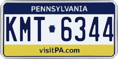 PA license plate KMT6344