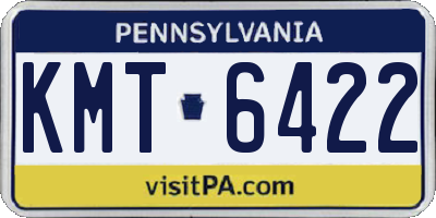 PA license plate KMT6422
