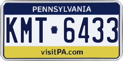 PA license plate KMT6433