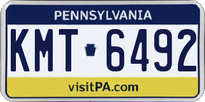PA license plate KMT6492