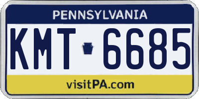 PA license plate KMT6685