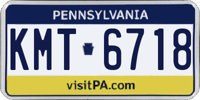 PA license plate KMT6718