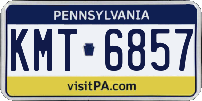 PA license plate KMT6857