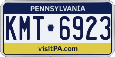 PA license plate KMT6923