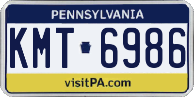 PA license plate KMT6986