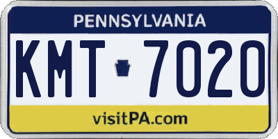 PA license plate KMT7020