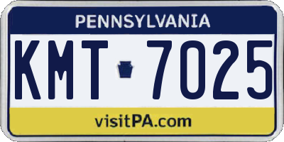 PA license plate KMT7025