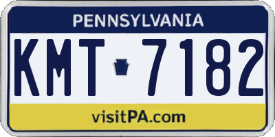 PA license plate KMT7182