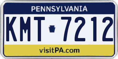 PA license plate KMT7212