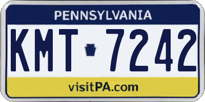 PA license plate KMT7242