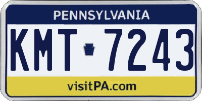 PA license plate KMT7243