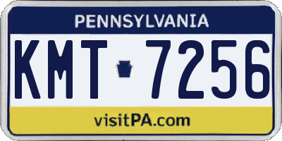 PA license plate KMT7256