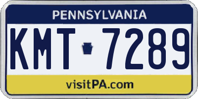 PA license plate KMT7289