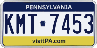 PA license plate KMT7453