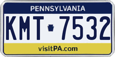 PA license plate KMT7532