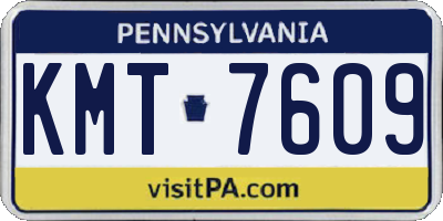PA license plate KMT7609