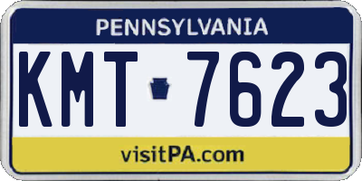 PA license plate KMT7623