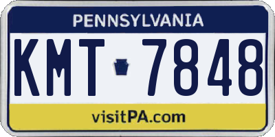 PA license plate KMT7848