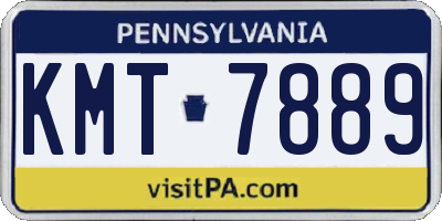 PA license plate KMT7889
