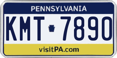 PA license plate KMT7890