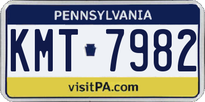 PA license plate KMT7982