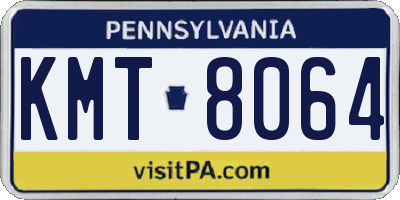 PA license plate KMT8064