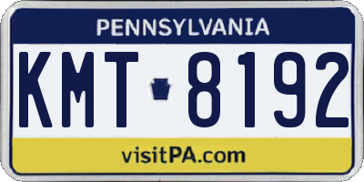 PA license plate KMT8192