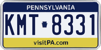 PA license plate KMT8331