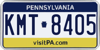 PA license plate KMT8405