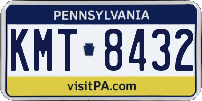 PA license plate KMT8432