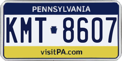 PA license plate KMT8607