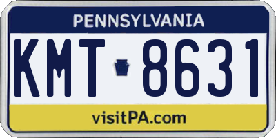 PA license plate KMT8631