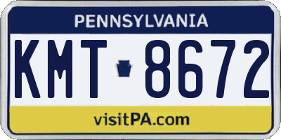 PA license plate KMT8672