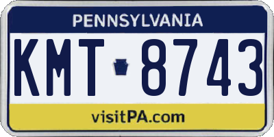 PA license plate KMT8743