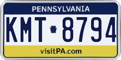 PA license plate KMT8794