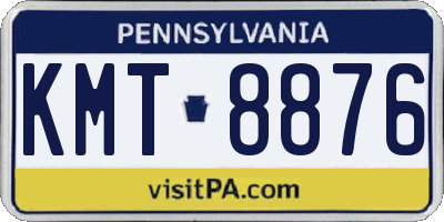 PA license plate KMT8876