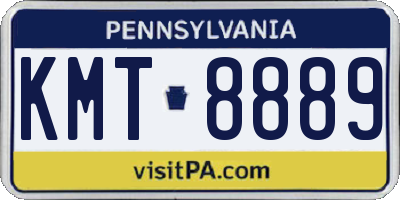 PA license plate KMT8889