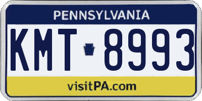 PA license plate KMT8993