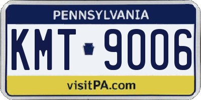 PA license plate KMT9006