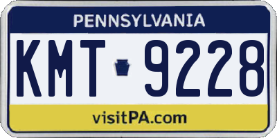 PA license plate KMT9228