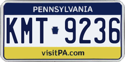 PA license plate KMT9236