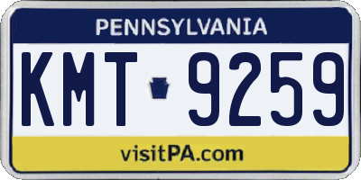 PA license plate KMT9259