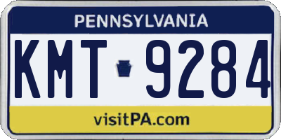 PA license plate KMT9284