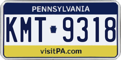 PA license plate KMT9318